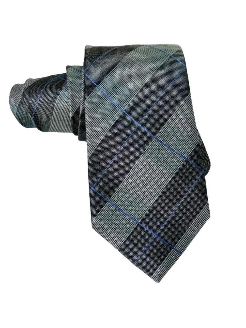 Kenneth Cole Mens Wearhouse Tie 100% Silk Regular Fit Plaid 60” x 3” New $65